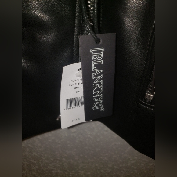 SOLD- NWT - BLANKNYC. Faux-Leather Biker Jacket - Picture 11 of 11